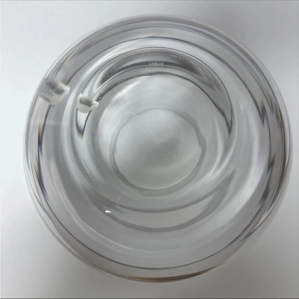 Lenox Kate Spade Crystal Rose Bowl Vase Hampton Street platinum stripe Heavy